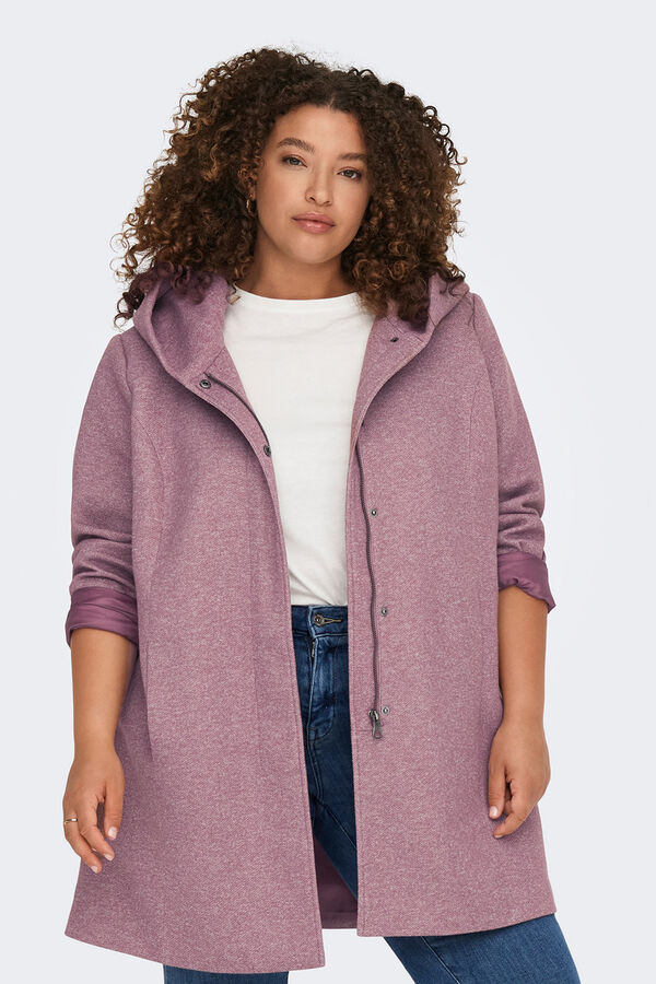 Only Carmakoma Abrigo midi de pa&ntilde;o talla grande rosa