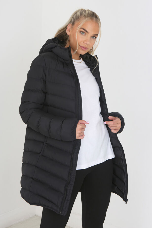 Springfield Quilted coat with hood black