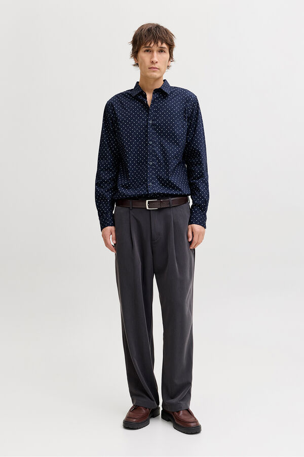 Jack & Jones Camisa social de corte slim azul