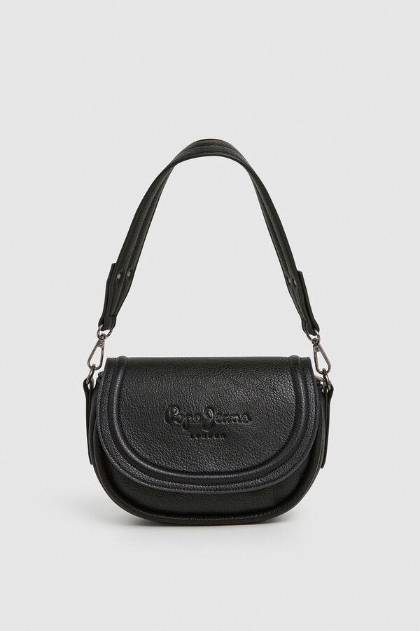Pepe Jeans Bolsa com efeito de couro e aba preto