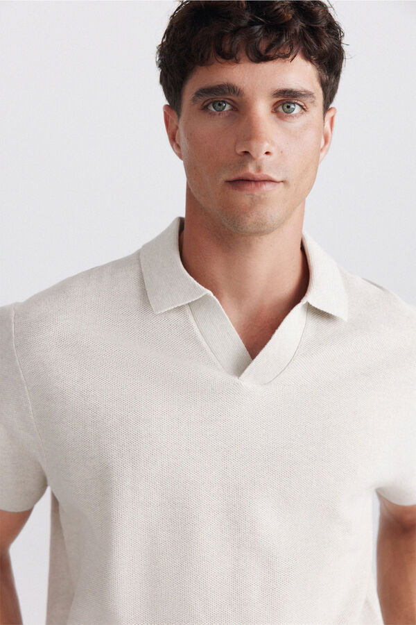 Springfield Moulinee structure polo shirt grey
