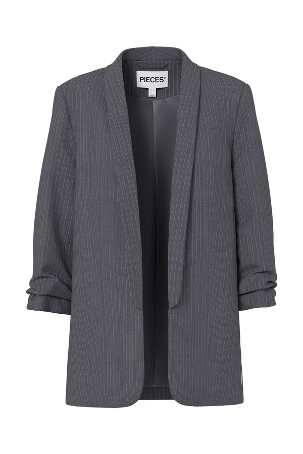 Pieces Striped blazer grey