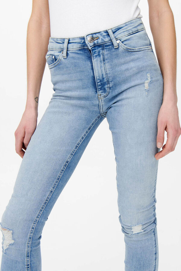 Springfield Medium rise skinny jeans čeličnoplava