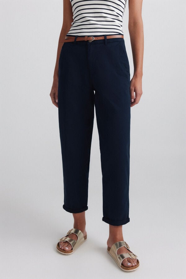 Springfield Chinos with belt blue