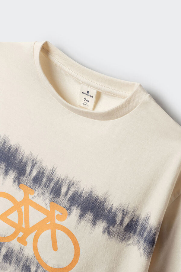 Springfield Kids Dečija tie dye majica sa kratkim rukavima Bež