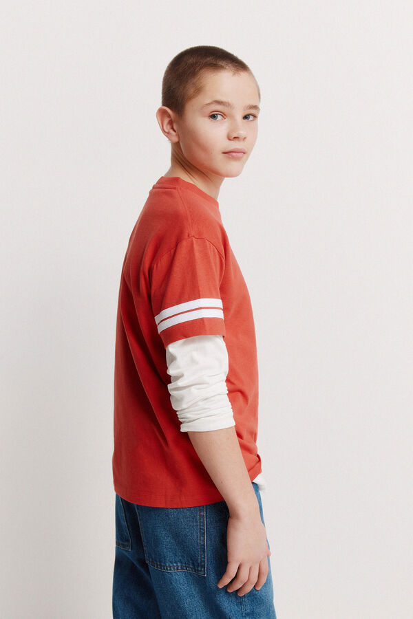 Springfield Kids Dečija majica kratkih rukava na pruge Crvena