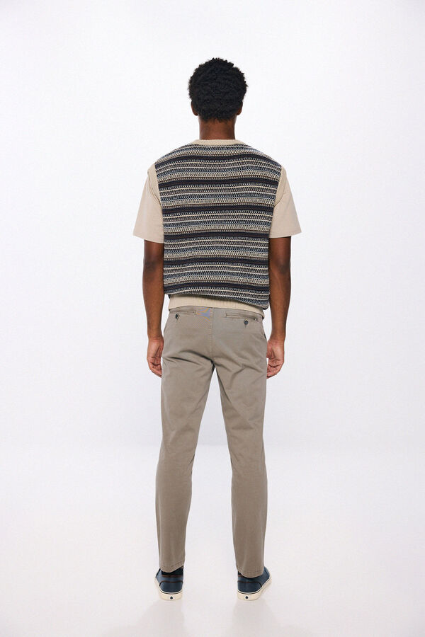 Springfield Relaxed fit washed color chinos pants boja peska