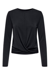 Only Top drapeado manga larga