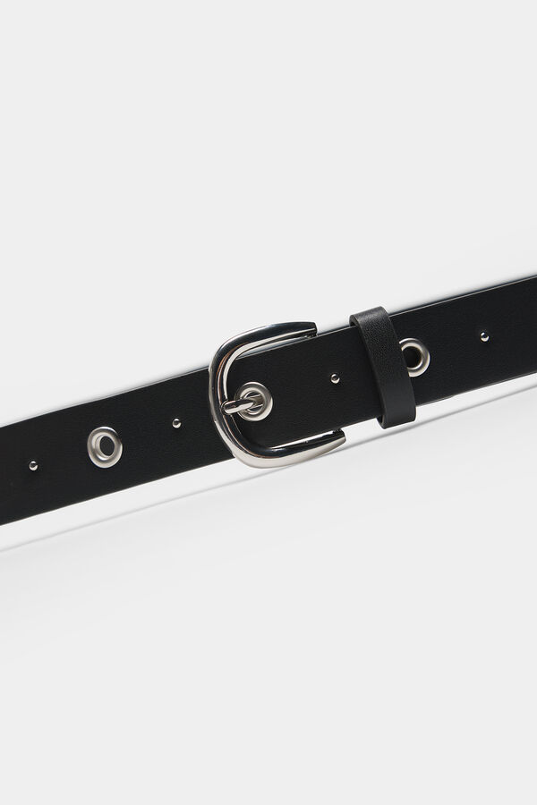 Springfield Metal eyelets belt black