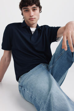 Springfield Technical fabric slim fit polo shirt
