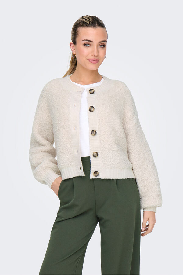 JDY buttons fastening cardigan grey