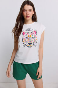 Springfield T-shirt sem mangas com desenho