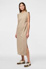 Pieces Cotton long dress brown