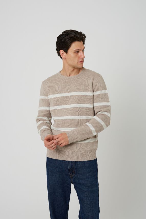 Jersey a rayas cuello redondo