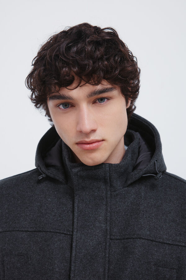 Springfield Long wool -effect parka grey