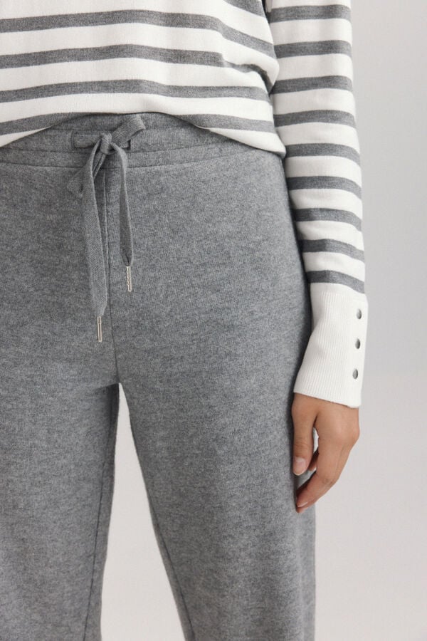 Springfield Soft sole wide leg sports trousers grey