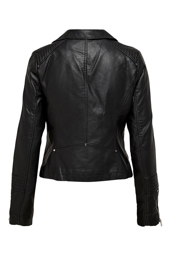 Only Vegan leather biker jacket black