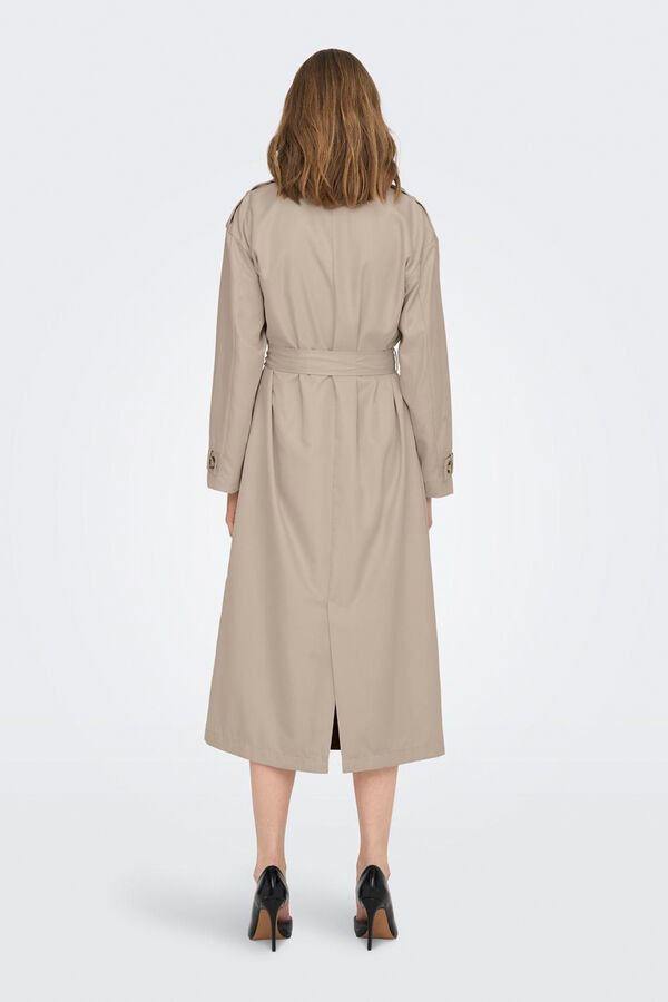 Only Gabardine comprida castanho