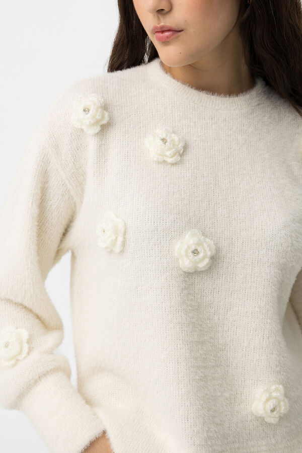 Tiffosi Jersey Texturizado con Aplicaciones marfil