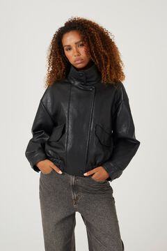 Brave Soul Chaqueta biker oversize efecto piel
