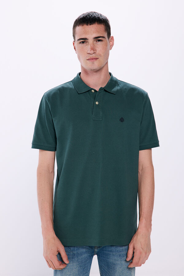 Springfield Regular fit basic piqué polo green