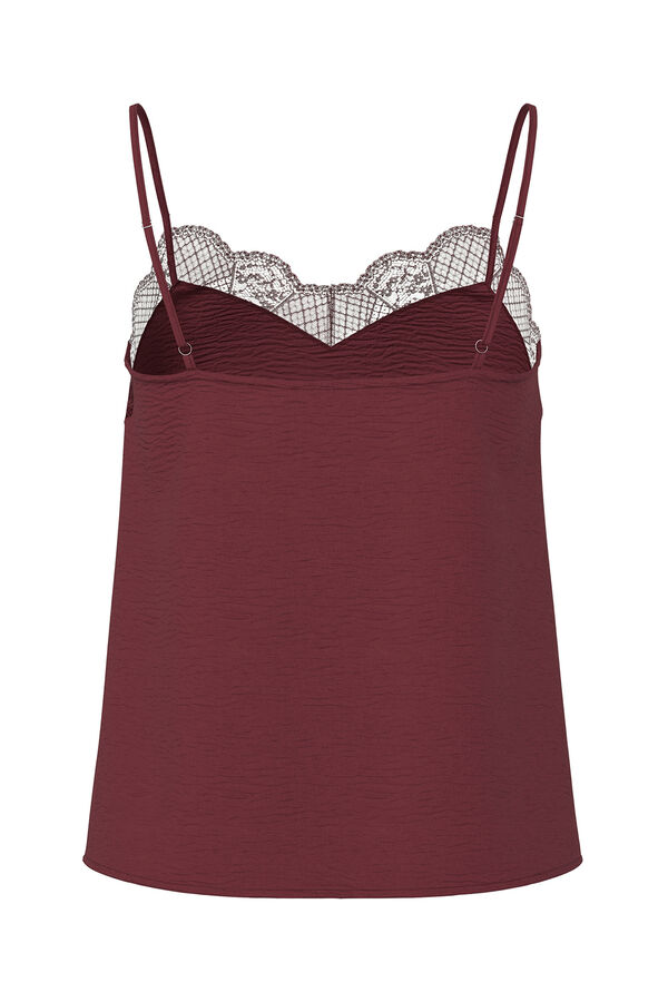 Pieces Top de renda vermelho