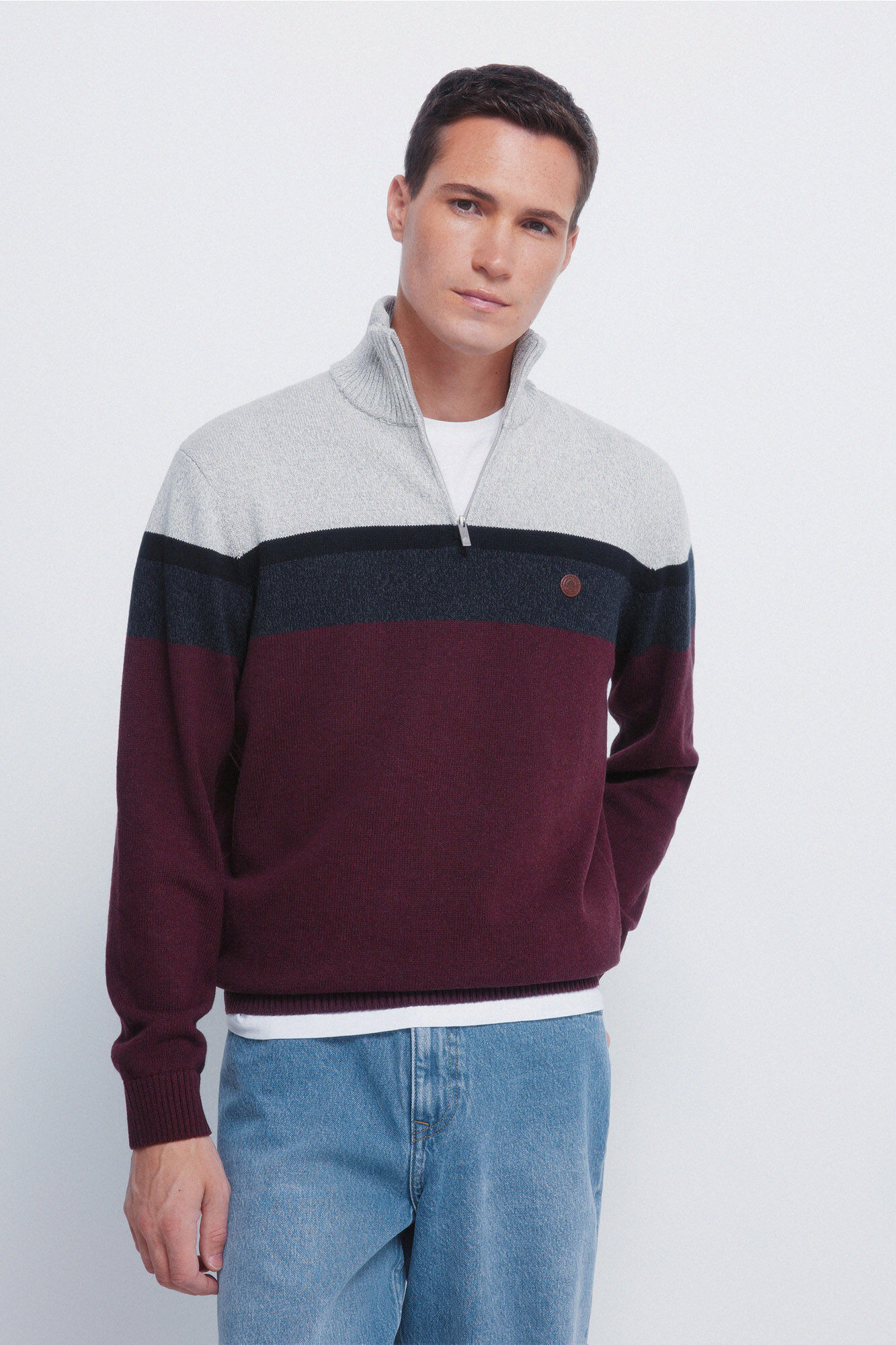 Springfield Color block zip fastening jumper