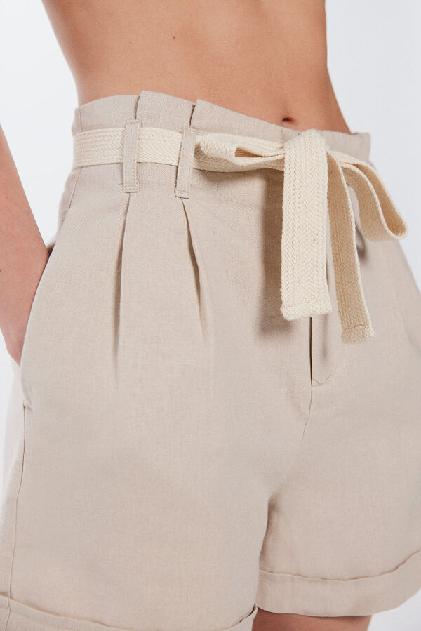 Springfield Linen belted shorts stone