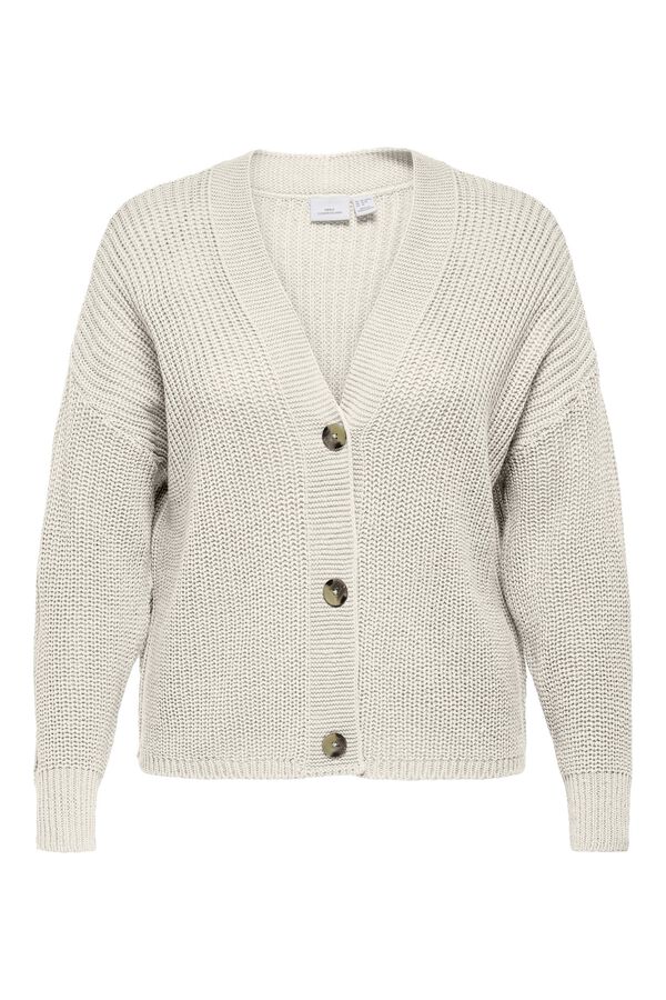 Only Carmakoma Plus size button fastening cardigan white