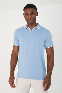 Springfield Polo shirt with contrast colour petrol