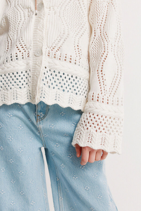 Springfield Kids Cardigan calados ni&ntilde;a beige