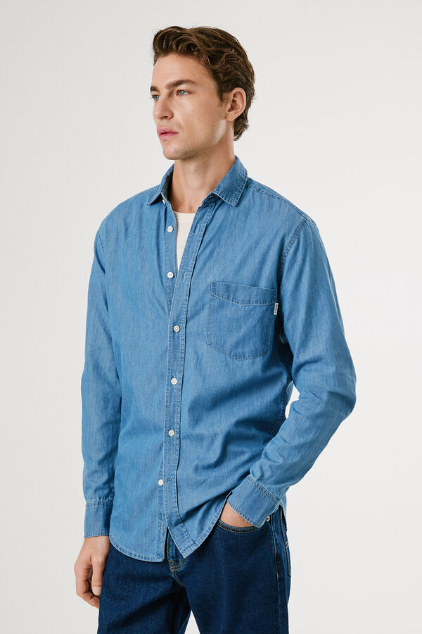 Pepe Jeans Classic fitted shirt blue