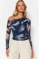 Trendyol Blouse with asymmetrical neck Zelena