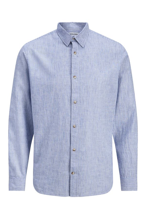 Jack & Jones Camisa regular fit lino azul