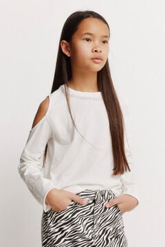 Springfield Kids Camiseta manga larga tachas hombro descubierto ni&ntilde;a