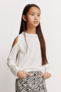 Springfield Kids Camiseta manga larga tachas hombro descubierto ni&ntilde;a