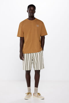 Springfield Relaxed fit striped Bermuda shorts natural