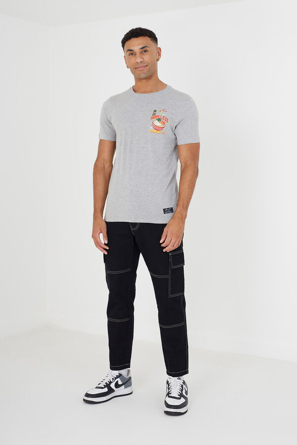 Springfield Camiseta estampada en espalda gris claro