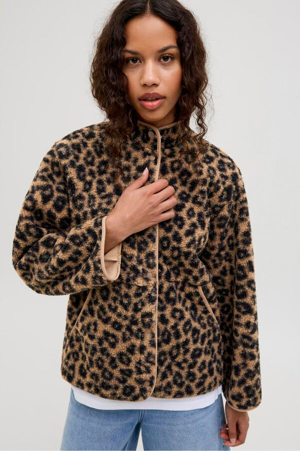 Jack & Jones Chaqueta teddy leopardo tostado