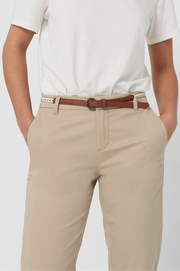 Only Pantal&oacute;n chino el&aacute;stico beige