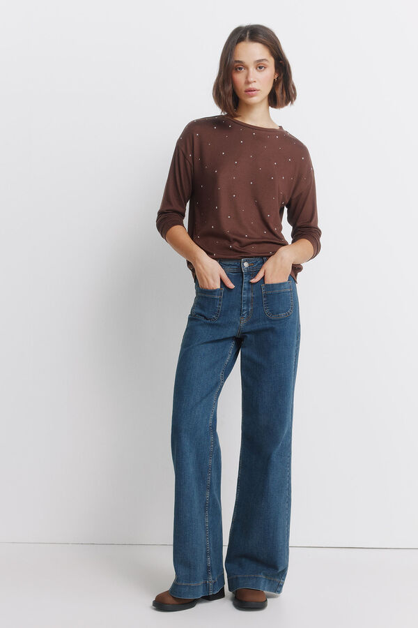 Springfield Front studded T-shirt nude