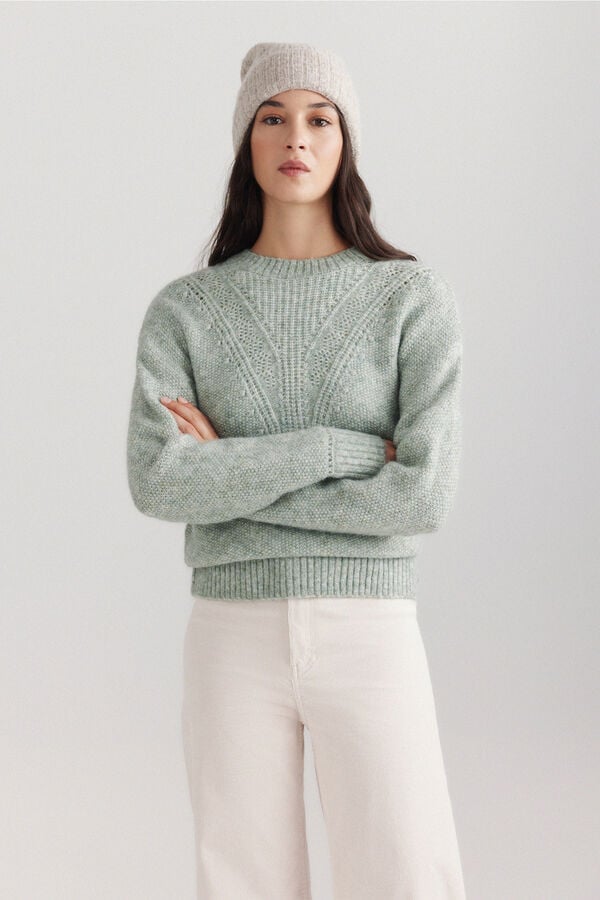 Springfield Openwork detail jumper green