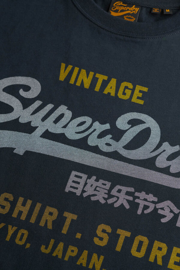 Superdry Basic large logo short-sleeved T-shirt blue