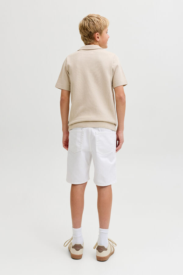 Jack & Jones Junior Bermuda denim regular b&aacute;sica blanco