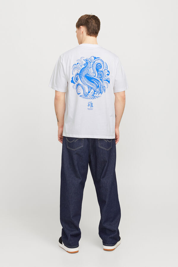 Jack & Jones Camiseta loose fit manga corta blanco