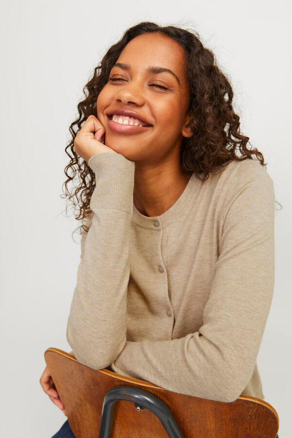 Jack & Jones Cardigan de malha fina simples bege