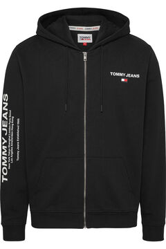 Springfield Tommy Jeans zip-up sweatshirt. black