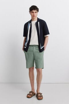 Springfield Linen comfort slim fit Bermuda shorts