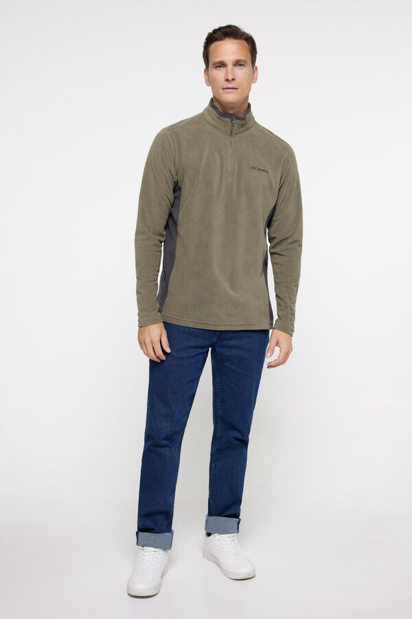 Columbia para homem Klamath Range&trade; II meia polar Masculina com fecho-&eacute;clair Caqui escuro