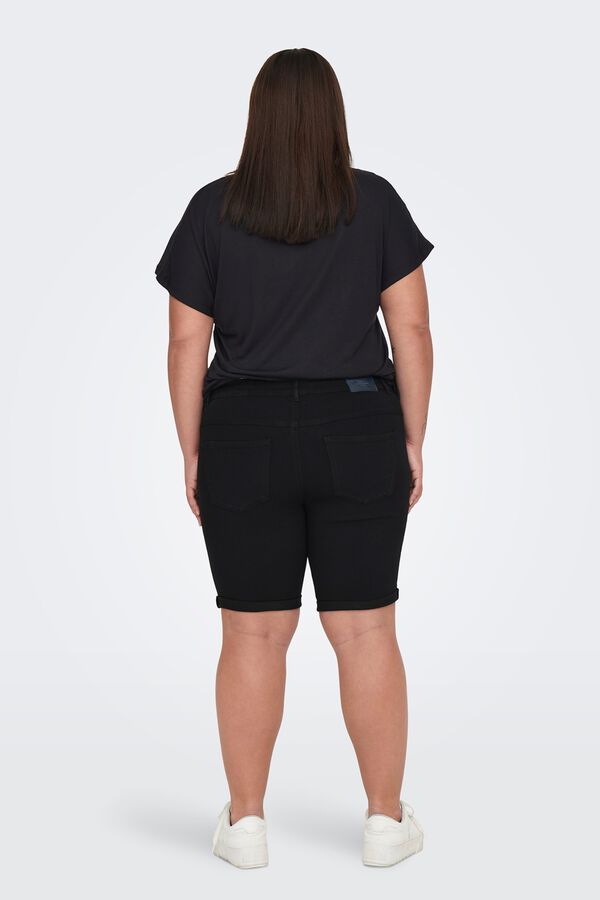 Only Carmakoma Shorts denim pitillo talla grande negro